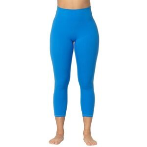 Sunzel Activewear Blue High Waisted Capri Leggings Athletic‎ Workout Pants XS